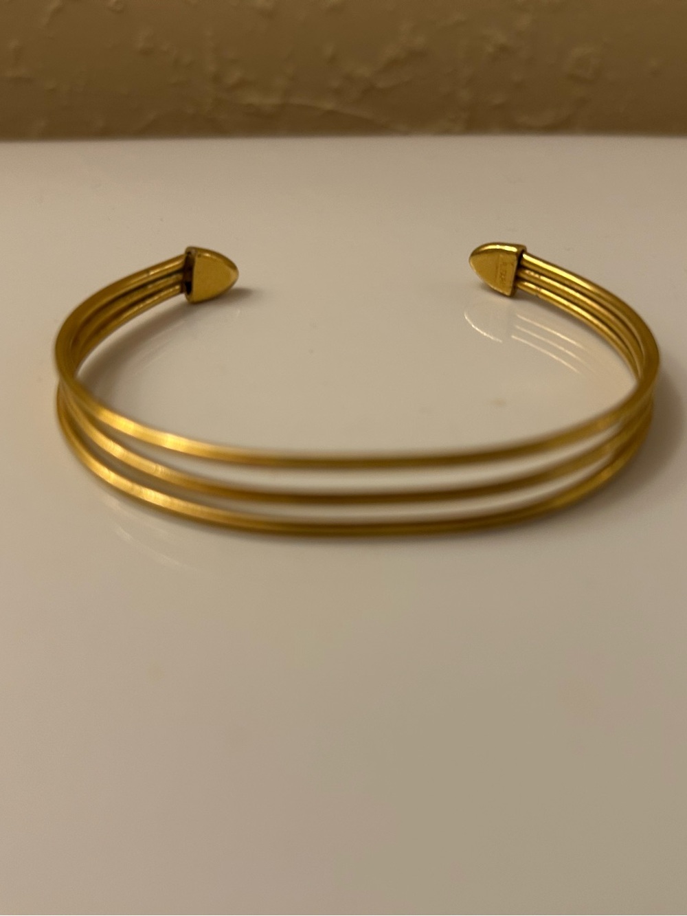 Vintage Trifari Gold Three-Row Open Cuff Bracelet - Women's Jewelry